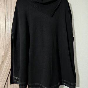 Chico's Elegant Black Knit Poncho
